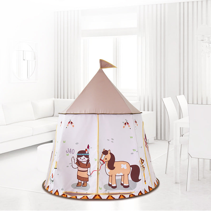 Children's tent game house indoor Indian princess pony castle toy hut male and female baby birthday gifts