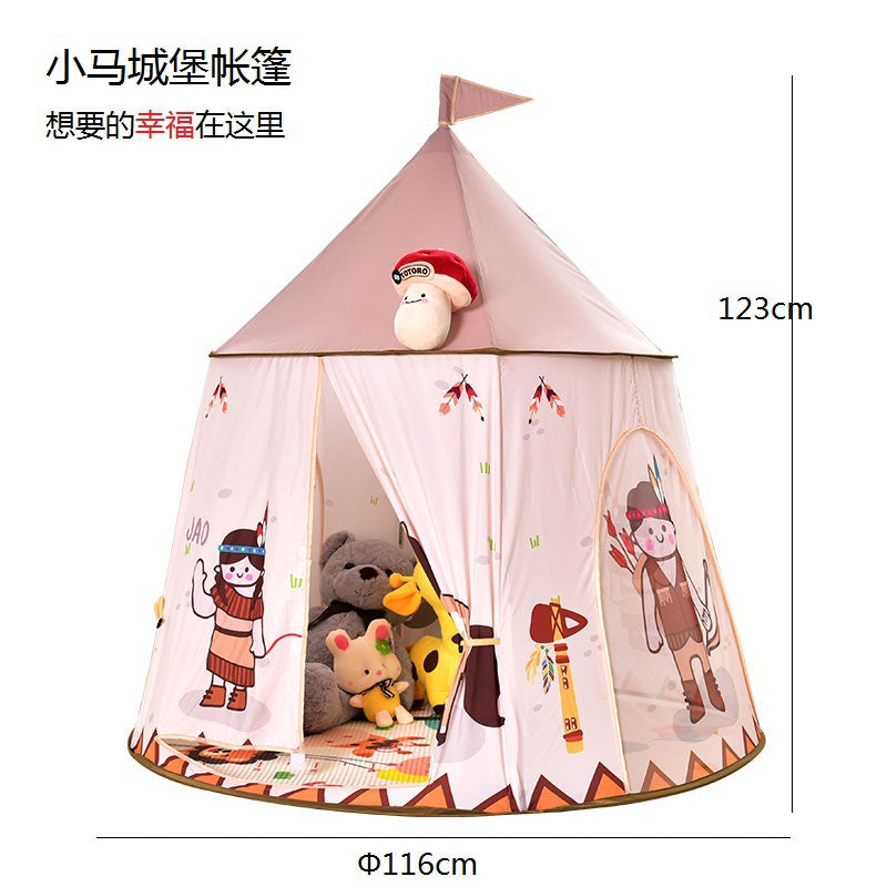 Children's tent game house indoor Indian princess pony castle toy hut male and female baby birthday gifts