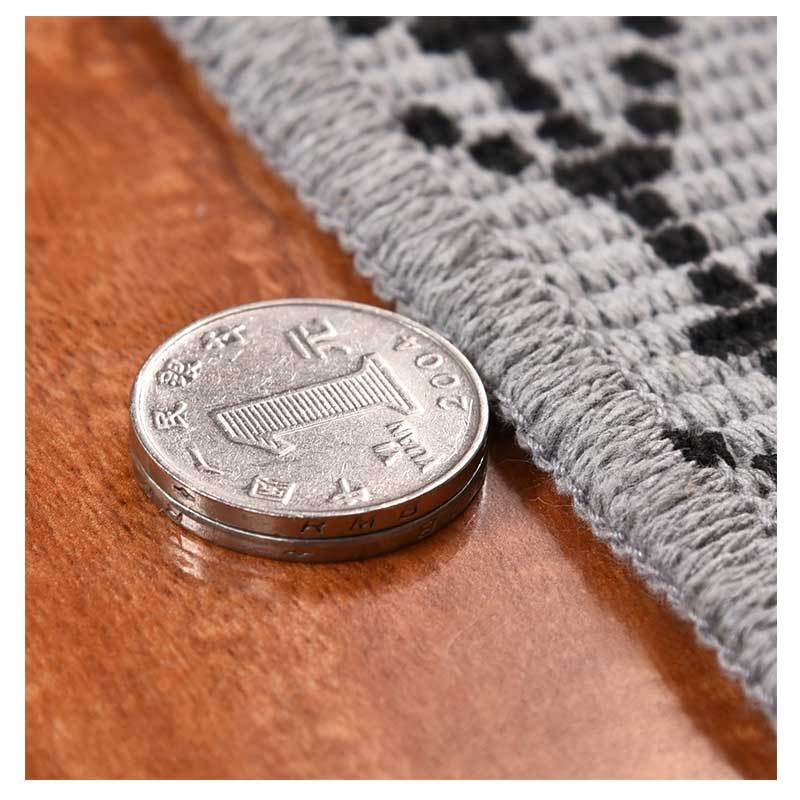 Amazon Hot Sale Cotton Thread Woven Black Printed Tassel Carpet Floor Mat Living Room Door Mat Bedside Foot Mat