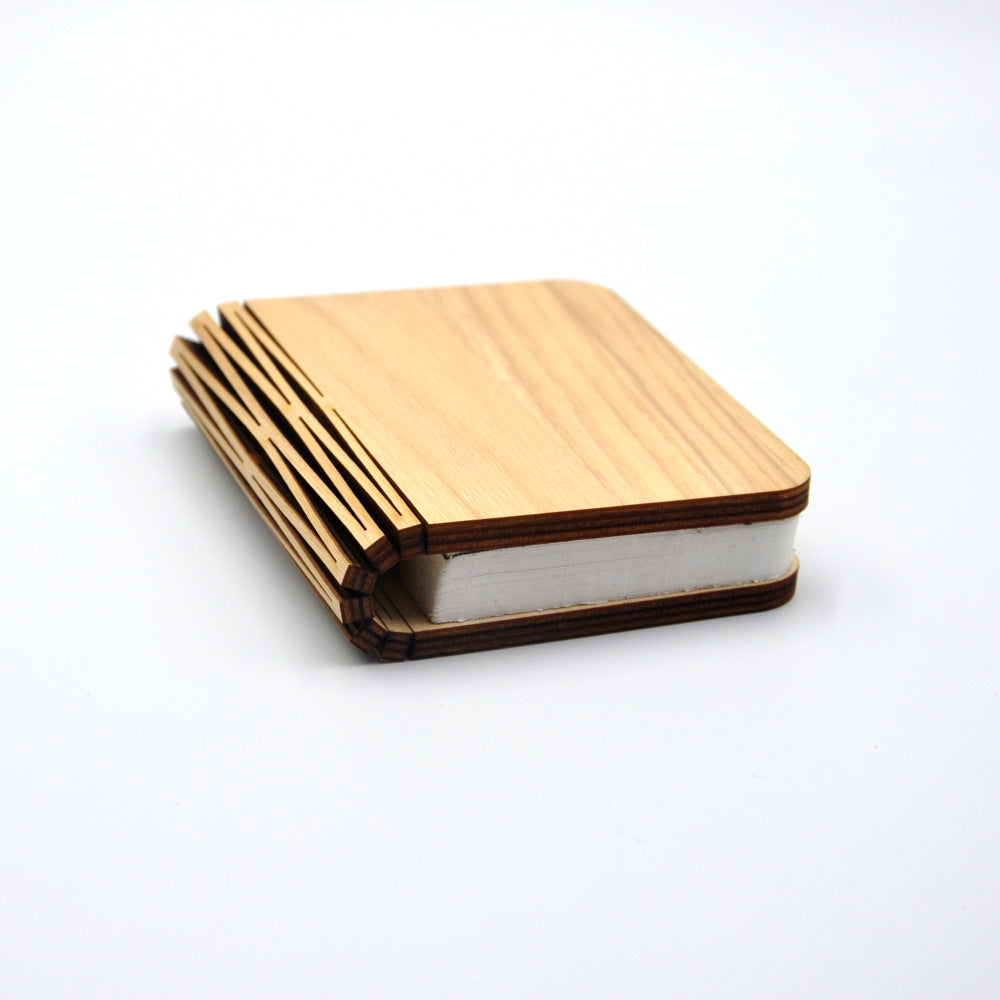 Mini book light creative gift flip folding wooden book light custom USB charging night light LED book light