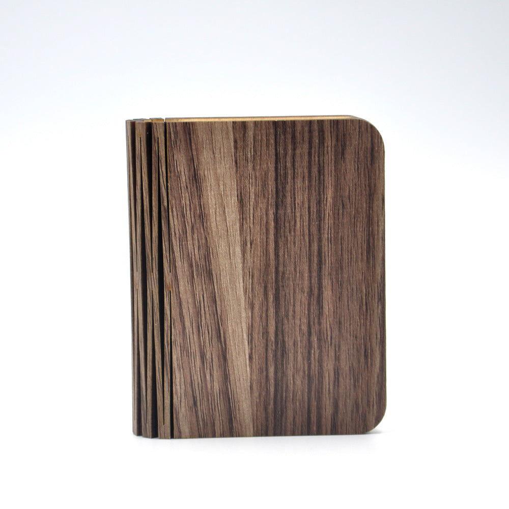 Mini book light creative gift flip folding wooden book light custom USB charging night light LED book light
