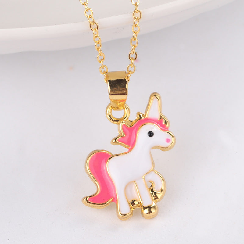 3PCS/Set Unicorn Jewelry Sets Cute Earrings Necklaces for Women Girl Animal Decorations Kits Gifts Wedding Party