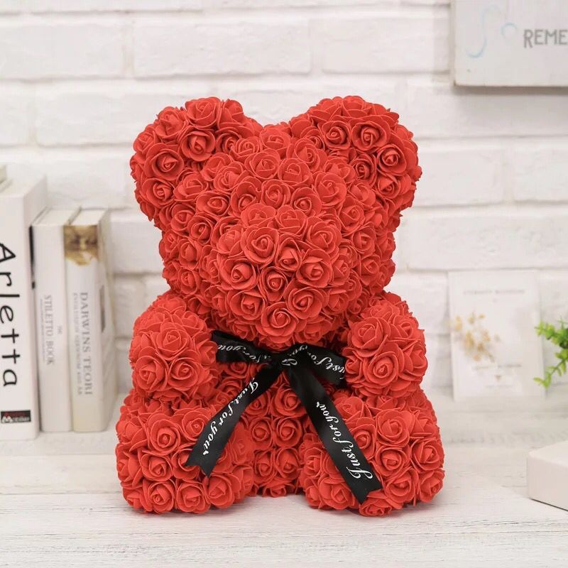 Rose Flower Artificial Red Teddy Bear For Birthday Gifts Valentine's Day Gift Plush Rose Bear Creative Gifts Toys for Girlfriend