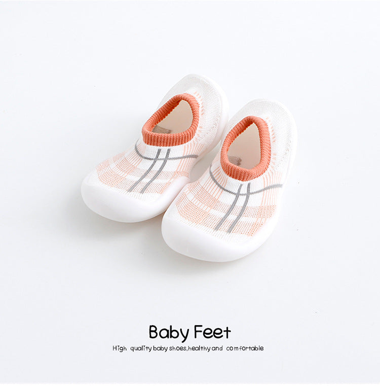 Factory goods ins Korean version of spring and summer leopard print children's indoor shoes wear-resistant non-slip baby socks shoes baby toddler shoes