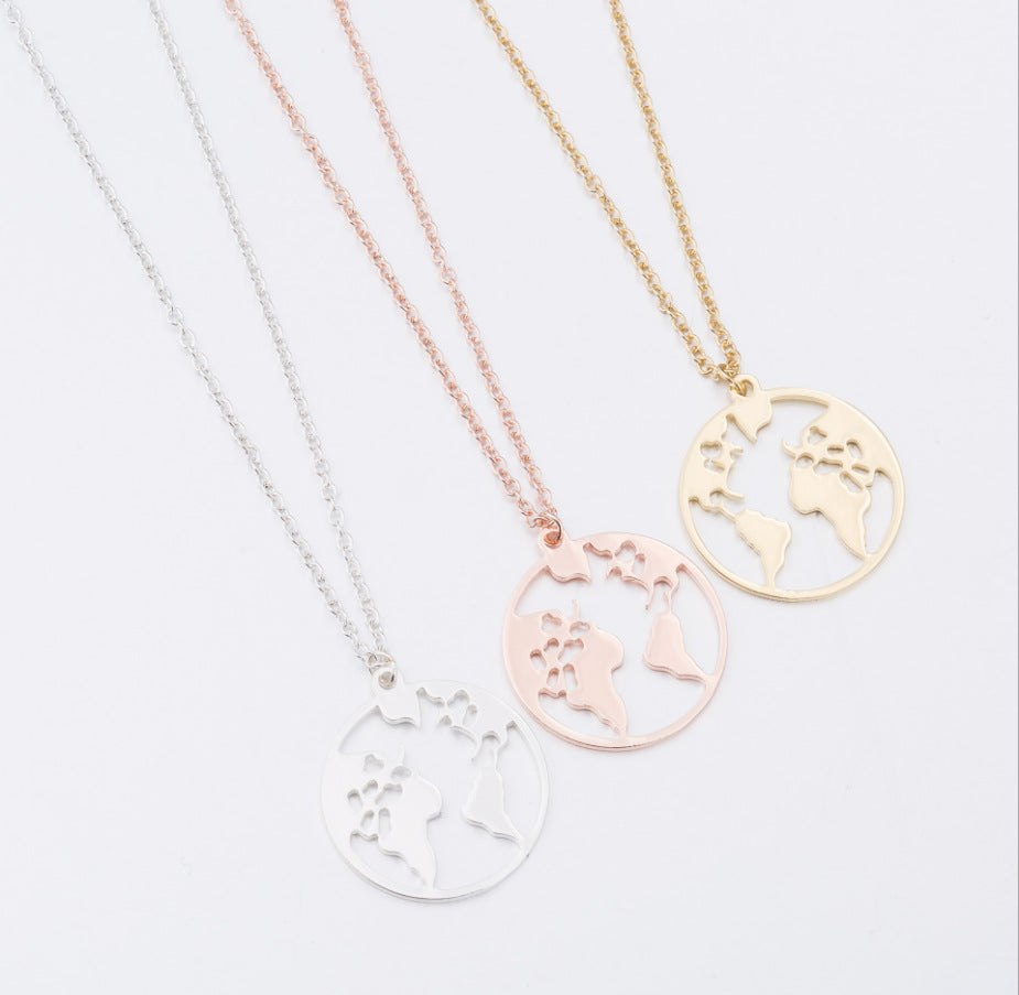 2019 necklace Europe and the United States explosion models global map pendant necklace your world map necklace hot necklace women