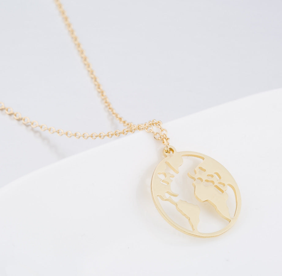 2019 necklace Europe and the United States explosion models global map pendant necklace your world map necklace hot necklace women