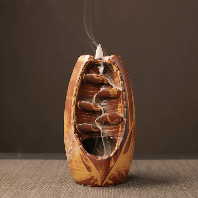Ceramic inverted incense burner creative kiln turned blue right and left source back to the aromatherapy furnace home decoration