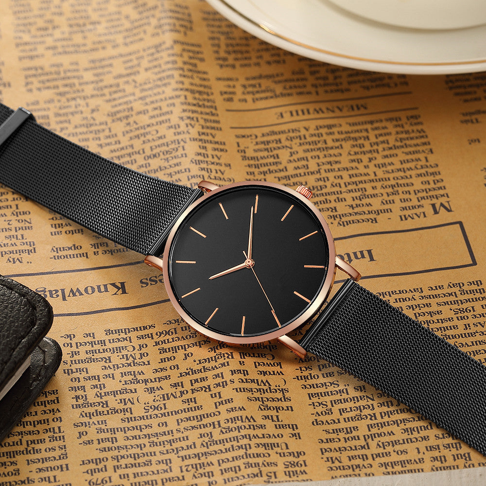 Men's fashion no LOGO watch ladies minimalist style mesh with quartz watch Geneva watch watch