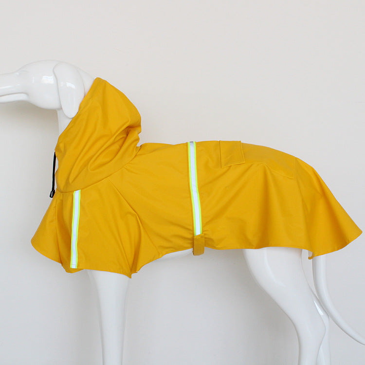 Cross-border hot style dog clothes spring and summer clothes cape reflective pet raincoats hooded windproof raincoats for dogs