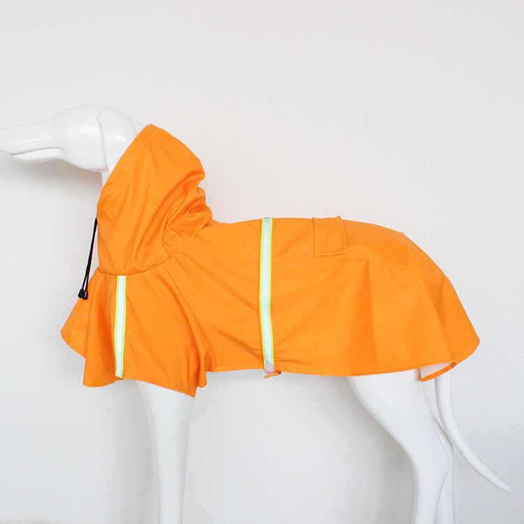 Cross-border hot style dog clothes spring and summer clothes cape reflective pet raincoats hooded windproof raincoats for dogs