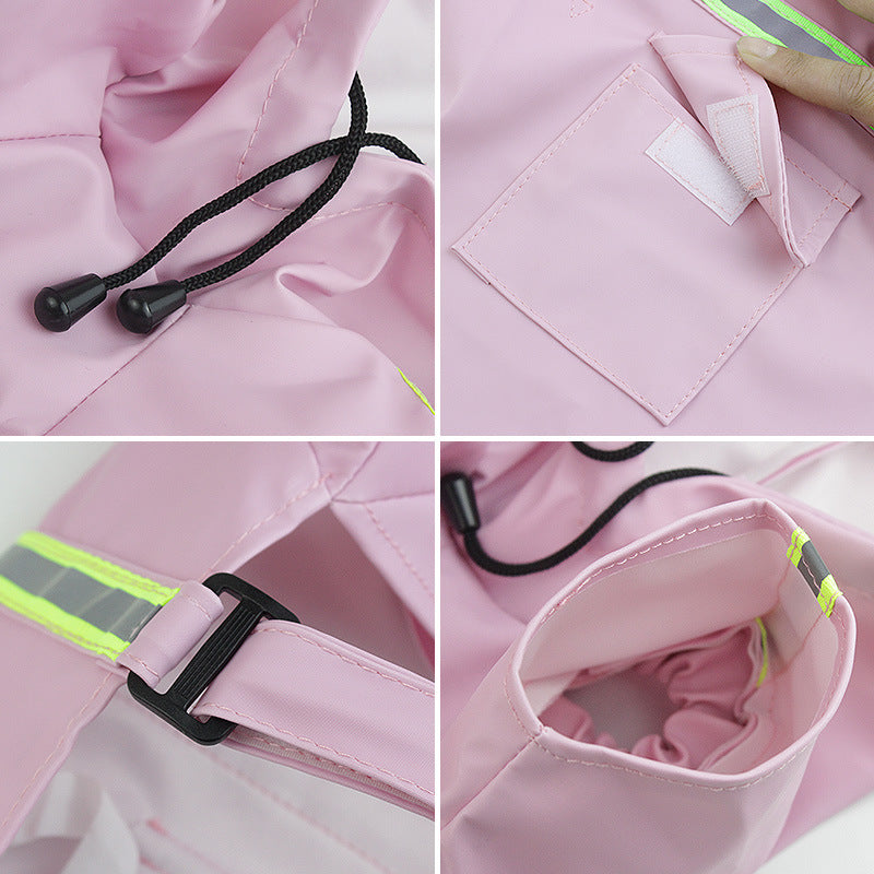 Cross-border hot style dog clothes spring and summer clothes cape reflective pet raincoats hooded windproof raincoats for dogs
