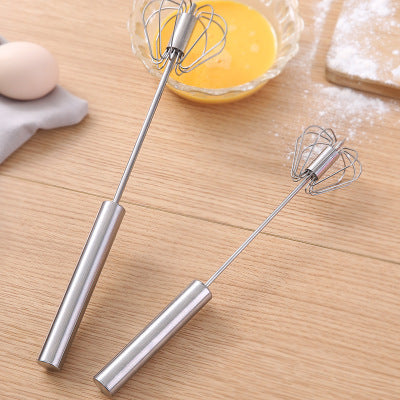 b stainless steel hand pressure rotating semi-automatic eggbeater home kitchen manual press cream sauce mixer