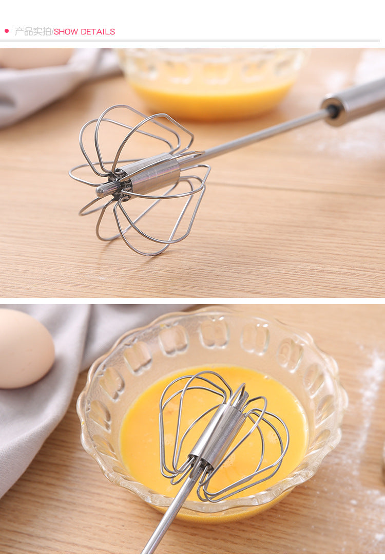b stainless steel hand pressure rotating semi-automatic eggbeater home kitchen manual press cream sauce mixer