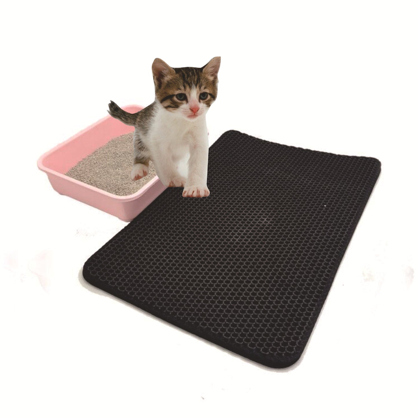 Waterproof Pet Cat Litter Mat EVA Double Layer Cat Litter Trapping Pet Litter Cat Mat Clean Pad Products For Cats Accessories