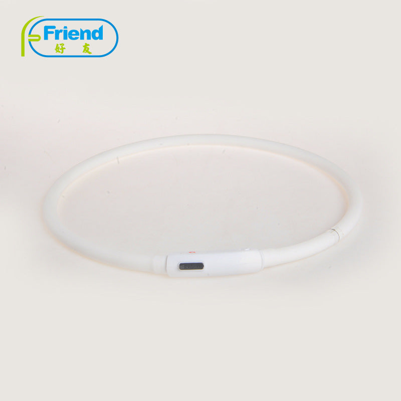USB Charging Pet Dog Collar Rechargeable LED Tube Flashing Night Dog Collars Luminous Safety Puppy Cat Collar With Battery