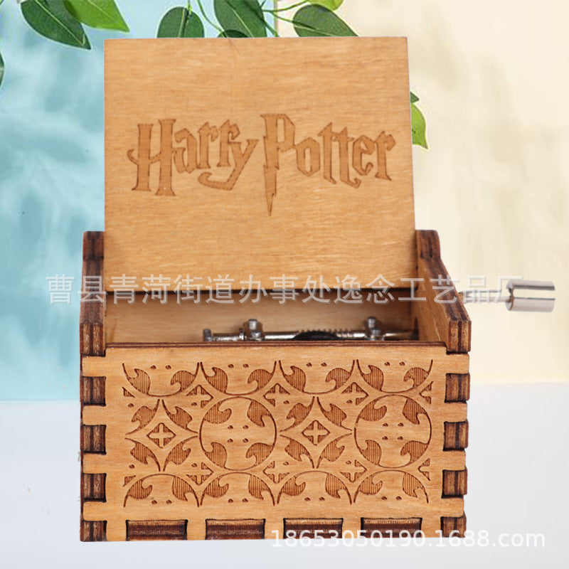 Handmade classical music box hand-operated wooden music box children's birthday gift wooden crafts custom