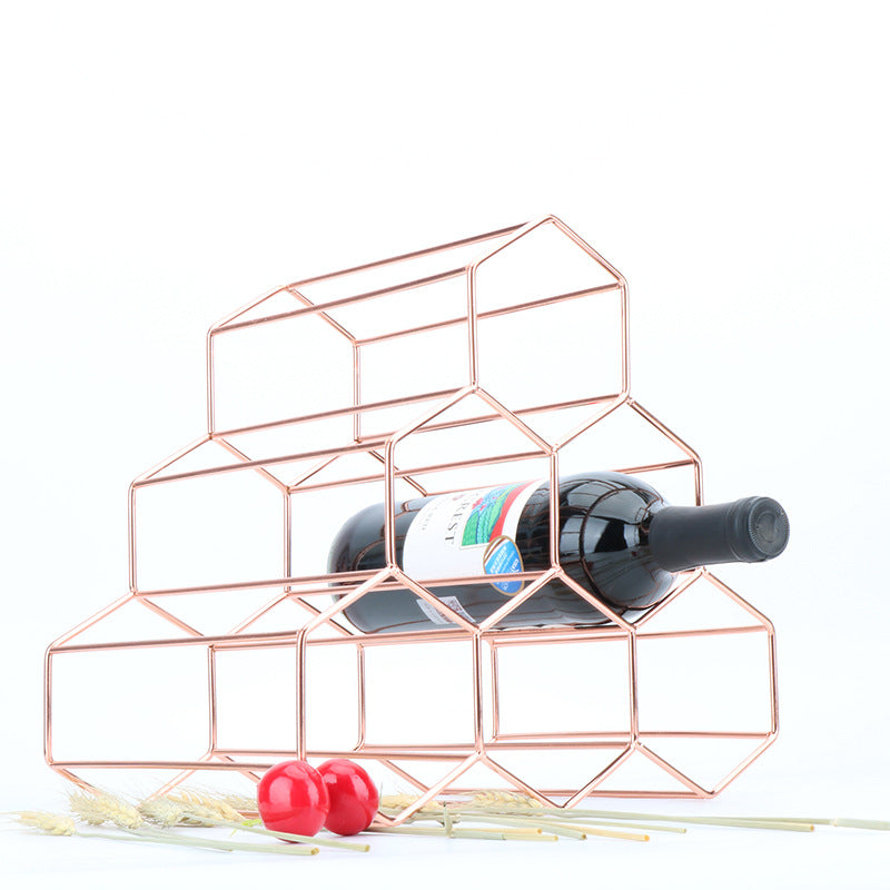 2019 Nordic honeycomb grape iron art wine rack living room bar wine cabinet shop display decorations daily necessities