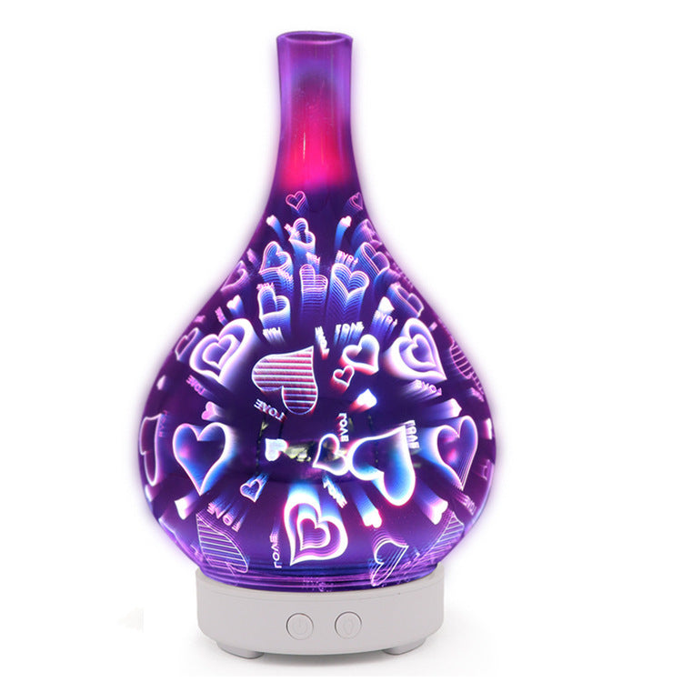 Creative 3D Glass Firework Humidifier Colorful LED Atmospheric Lamp Aroma Humidifier