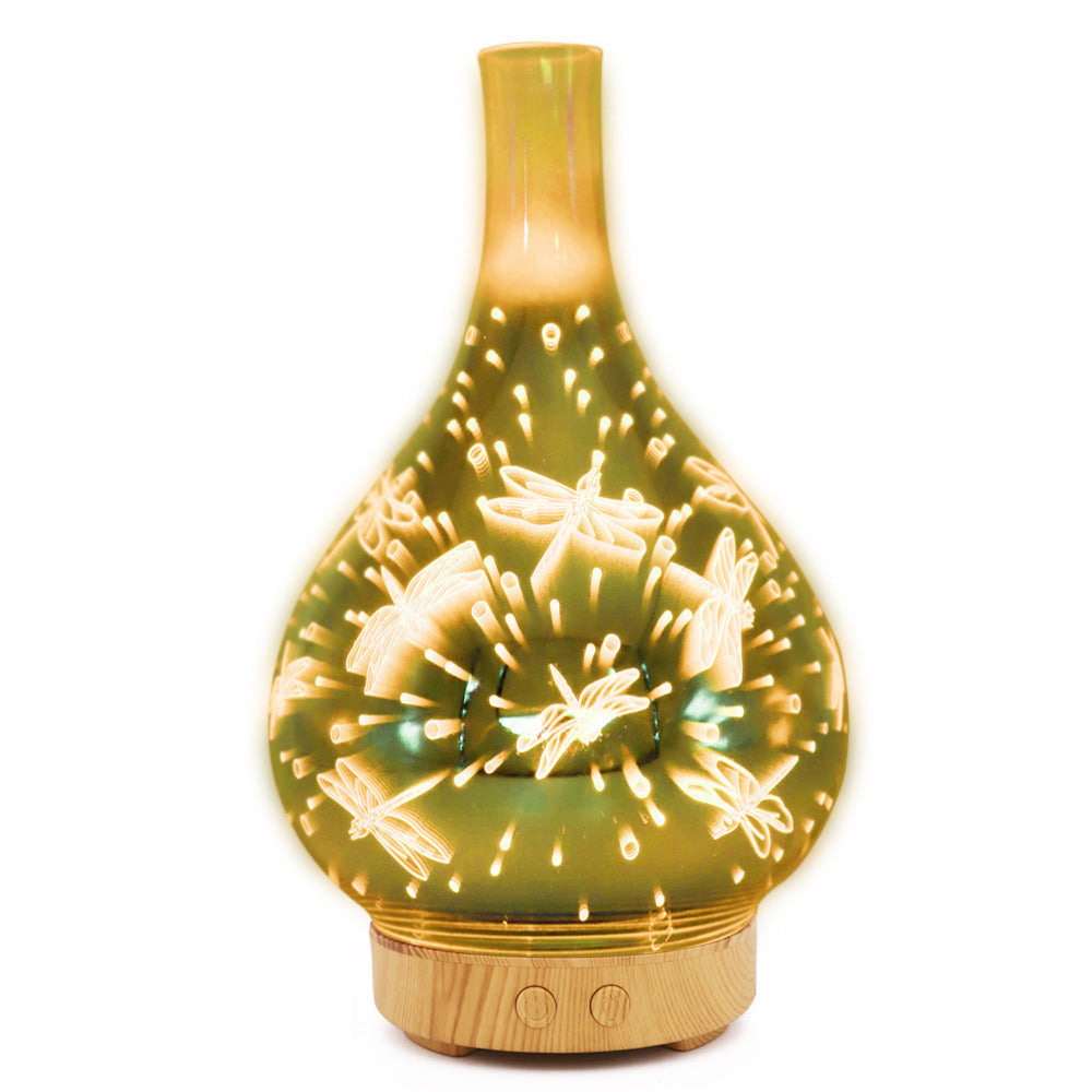 Creative 3D Glass Firework Humidifier Colorful LED Atmospheric Lamp Aroma Humidifier