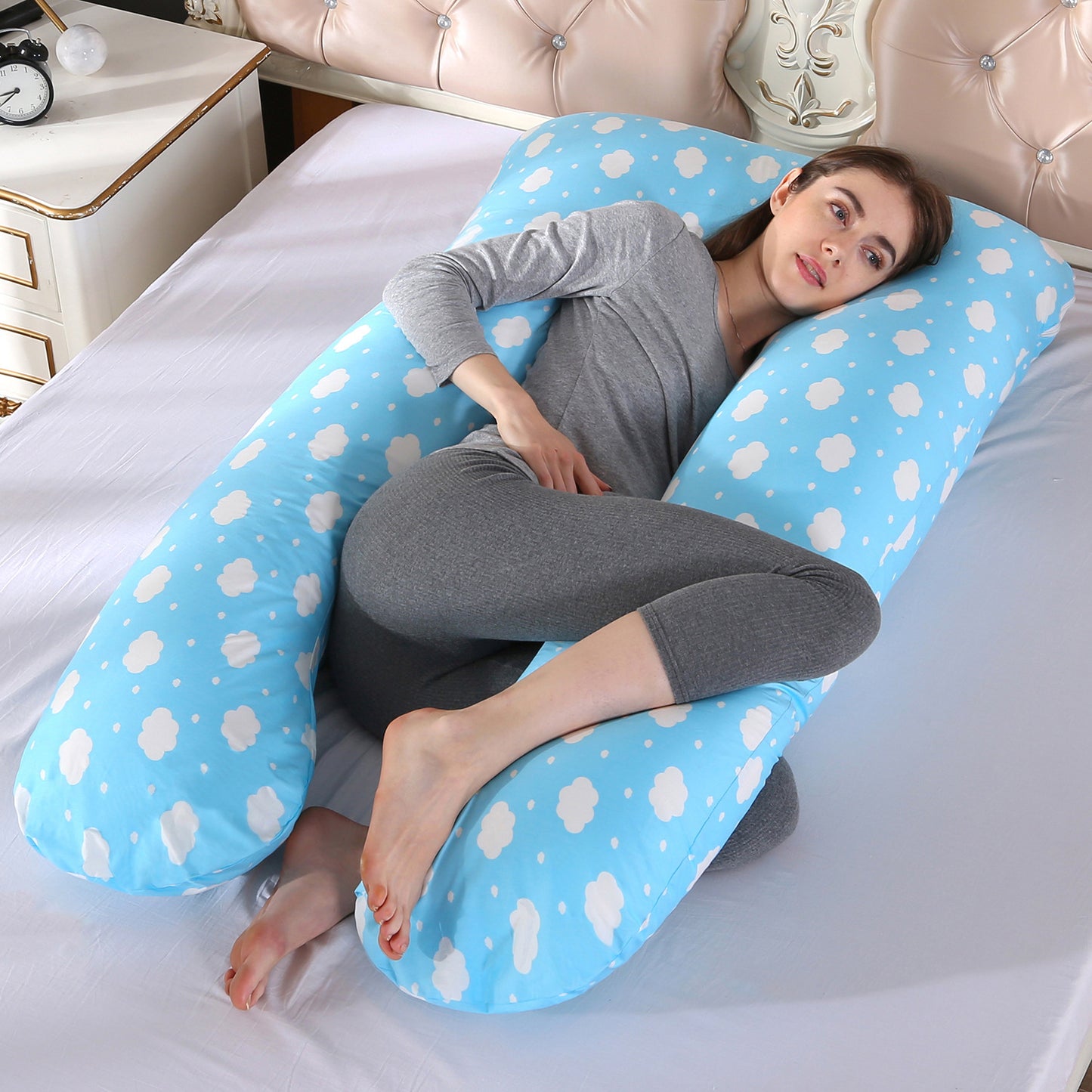 Multifunctional maternity pillow side pillow cotton removable and washable U-shaped nap pillow cushion factory direct sales