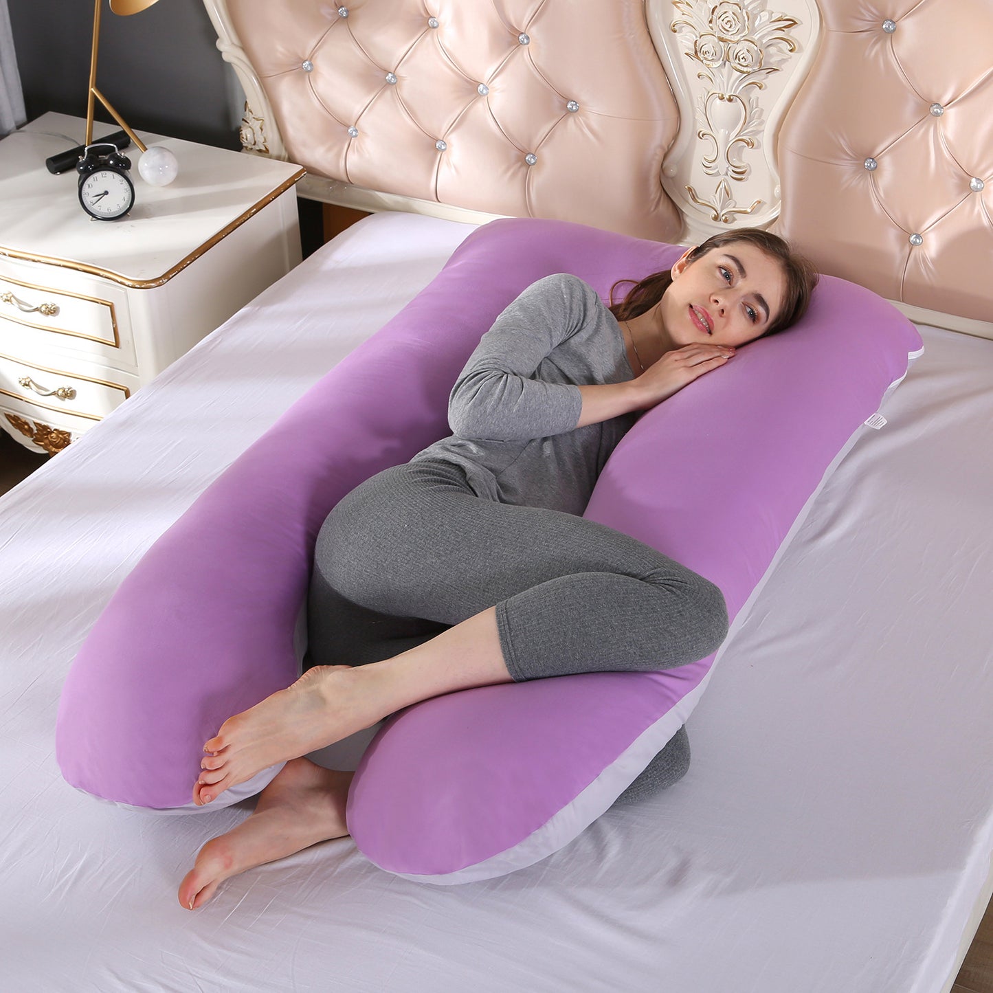 Multifunctional maternity pillow side pillow cotton removable and washable U-shaped nap pillow cushion factory direct sales