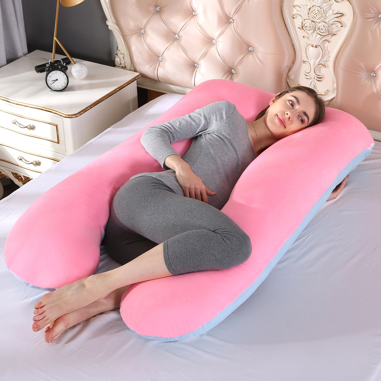 Multifunctional maternity pillow side pillow cotton removable and washable U-shaped nap pillow cushion factory direct sales