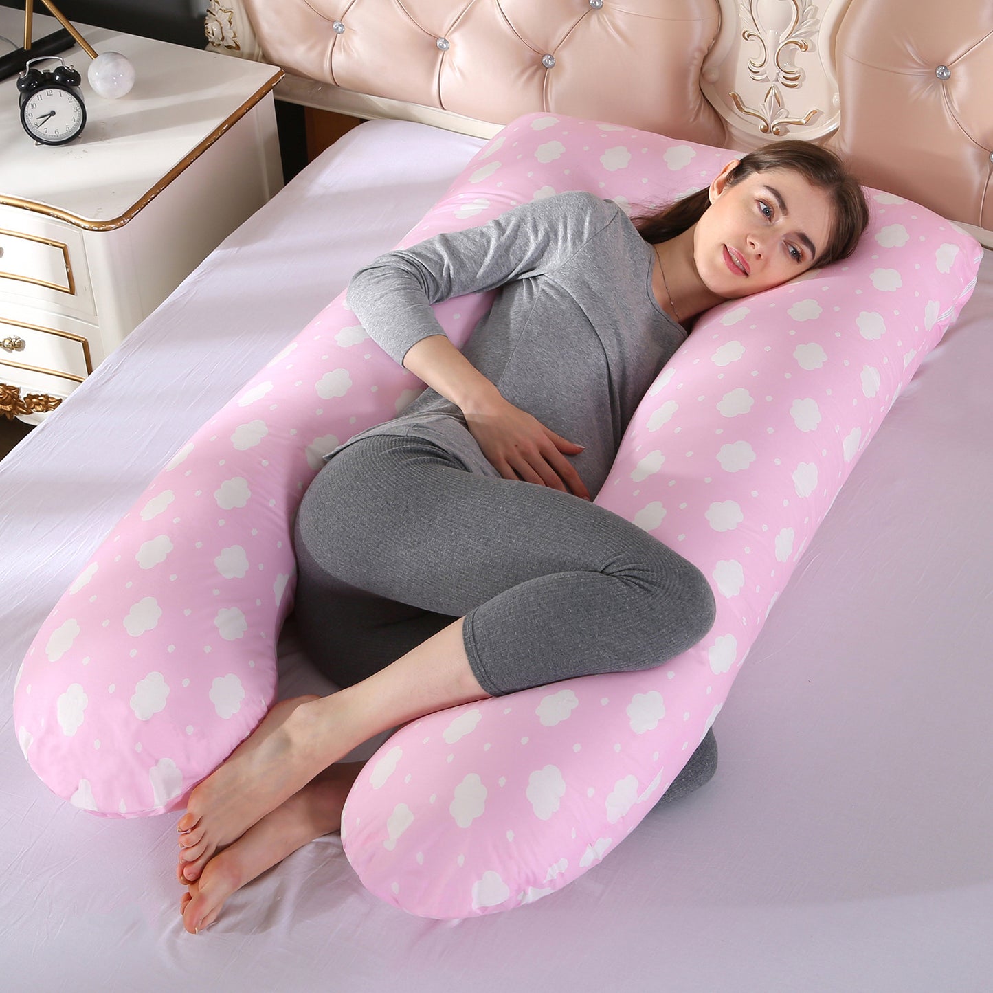 Multifunctional maternity pillow side pillow cotton removable and washable U-shaped nap pillow cushion factory direct sales