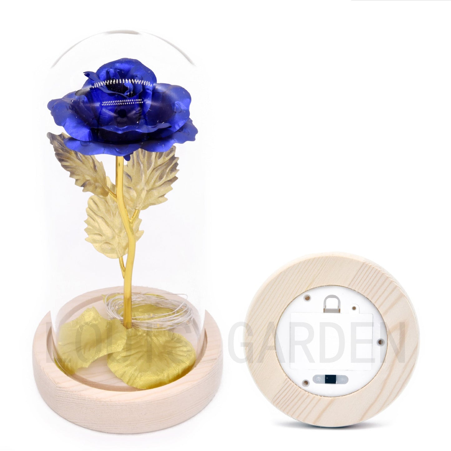 Factory Outlet Gold Foil Rose Rose Light Glass Cover Rose LED Light Christmas Gift Wedding