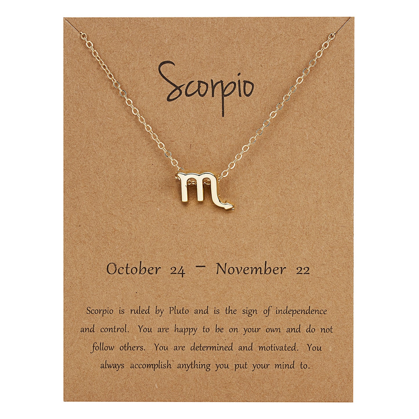 Cross-border hot sale personality symbol version twelve constellation alloy paper card necklace personality clavicle chain spot wholesale