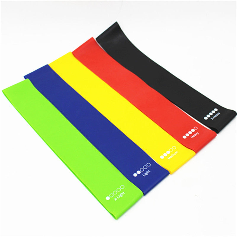 Spot 5 piece set of resistance band Indoor and outdoor stretch ring tension belt thin ring fitness yoga stretch belt elastic ring