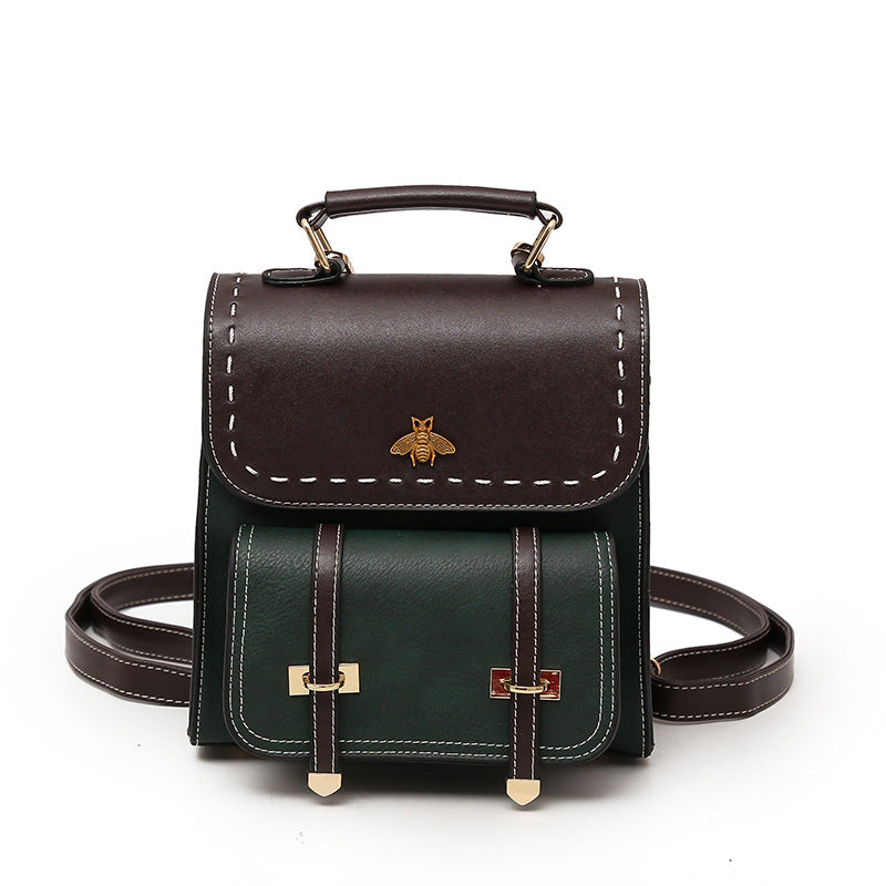 Women's backpack shoulder bag Korean version 2019 new hit color PU mini multi-purpose ladies small backpack fashion wild shoulder bag