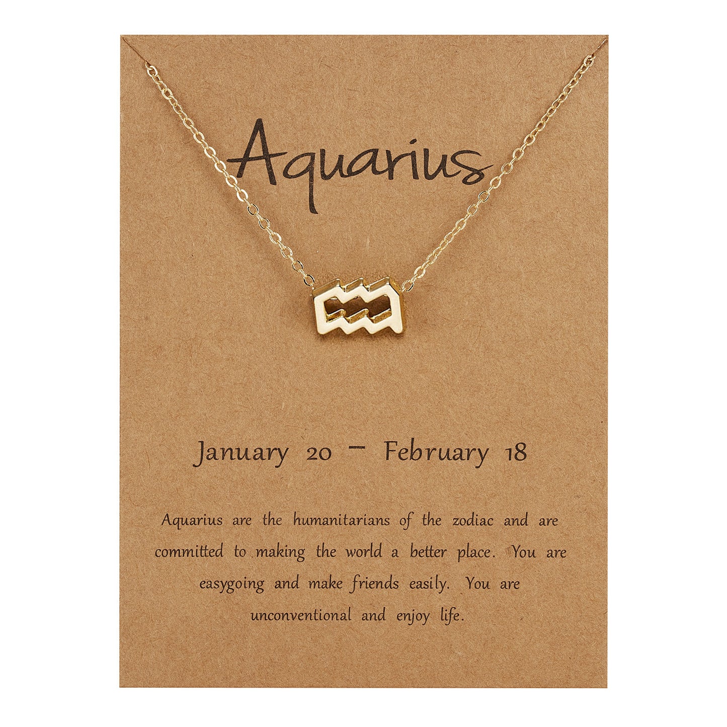 Cross-border hot sale personality symbol version twelve constellation alloy paper card necklace personality clavicle chain spot wholesale