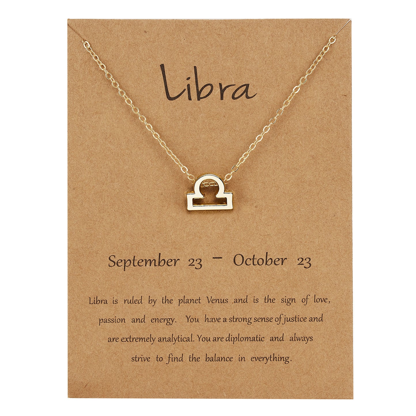 Cross-border hot sale personality symbol version twelve constellation alloy paper card necklace personality clavicle chain spot wholesale