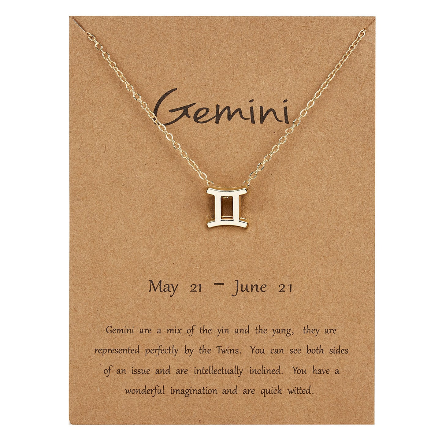 Cross-border hot sale personality symbol version twelve constellation alloy paper card necklace personality clavicle chain spot wholesale