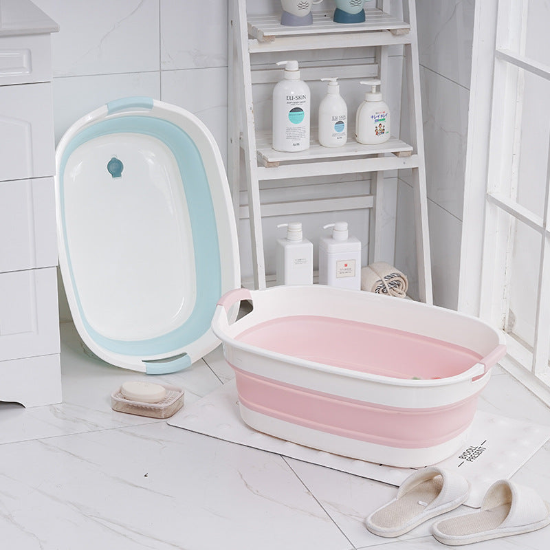 Folding Baby Bath Tub Bathroom Accessories Portable Non-Slip Bathtub Newborn Pet Bathtub Multifunction Bathroom Organizers