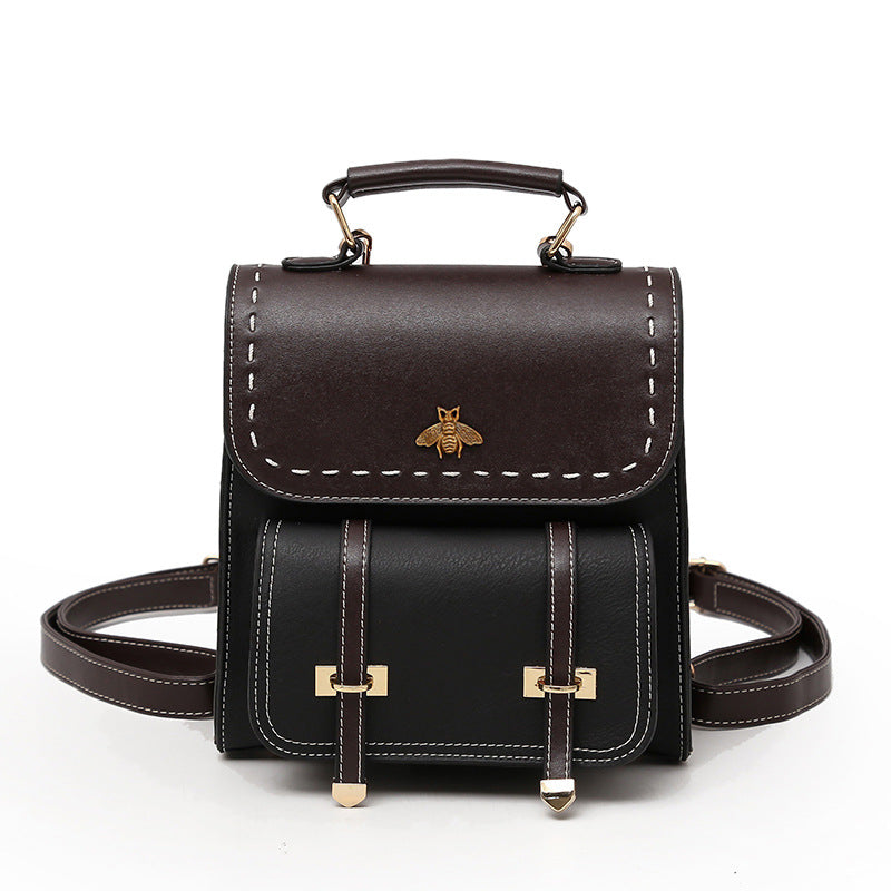 Women's backpack shoulder bag Korean version 2019 new hit color PU mini multi-purpose ladies small backpack fashion wild shoulder bag