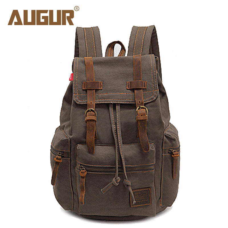 AUGUR/ Aoge canvas bag retro men's bag backpack computer bag student bag schoolbag European and American cross-border supply