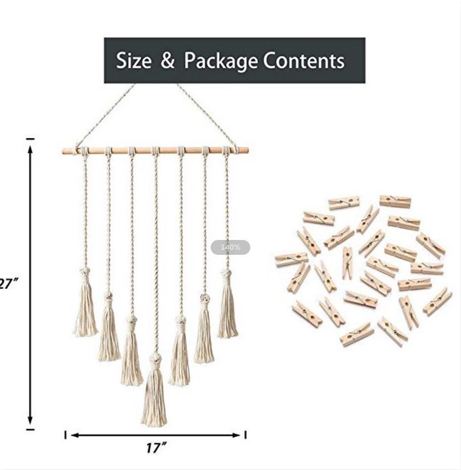 Cross-border exclusive supply source ins woven tapestry tassel photo clip Nordic home decoration wall hanging handmade tapestry