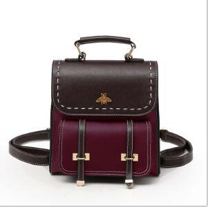 Women's backpack shoulder bag Korean version 2019 new hit color PU mini multi-purpose ladies small backpack fashion wild shoulder bag