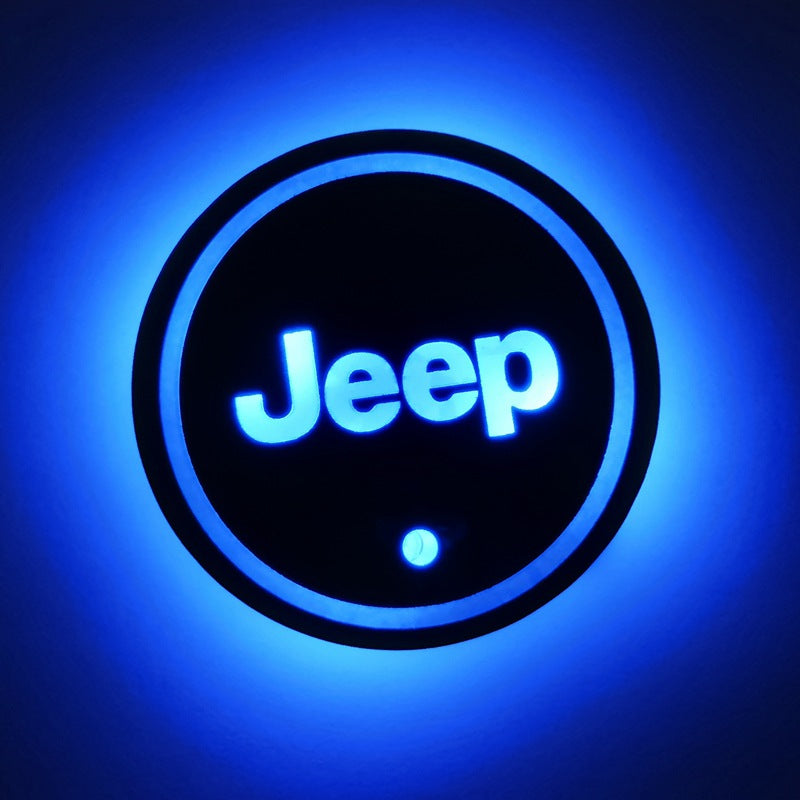 Car luminous water coaster LED atmosphere light induction light colorful water coaster USB atmosphere light non-slip coaster customization