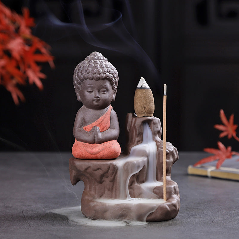 Left and right source blue retro back incense burner new agarwood sandalwood Zen tea ceremony home incense burner creative ornaments
