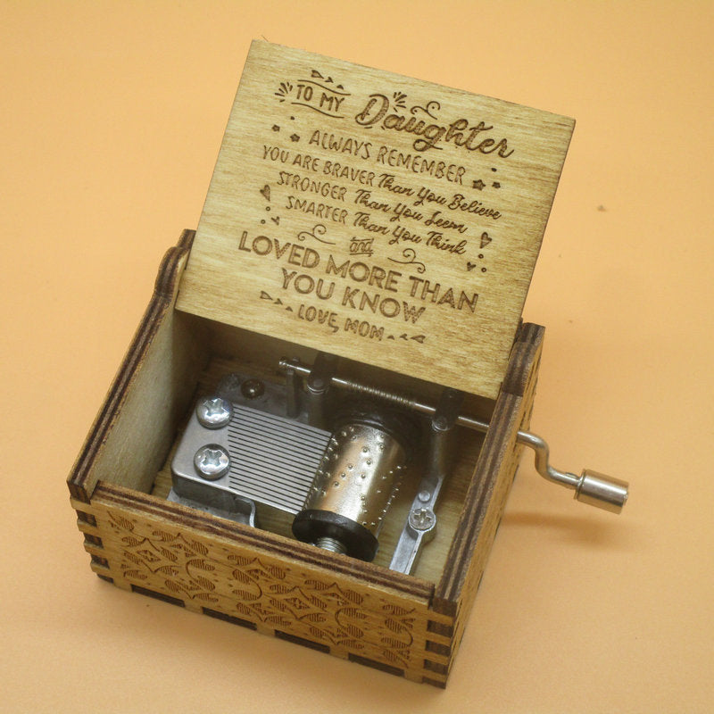 Creative Classical Music Box Wooden Handy Music Box Crafts DIY Carving Music Box Wooden Decoration