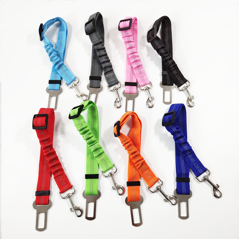 Pet car reflective elastic seat belt Explosive model dog car cushion seat belt dog chain manufacturer
