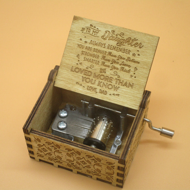 Creative Classical Music Box Wooden Handy Music Box Crafts DIY Carving Music Box Wooden Decoration