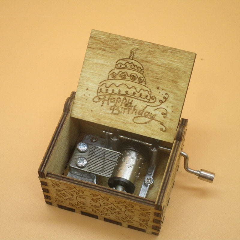 Creative Classical Music Box Wooden Handy Music Box Crafts DIY Carving Music Box Wooden Decoration