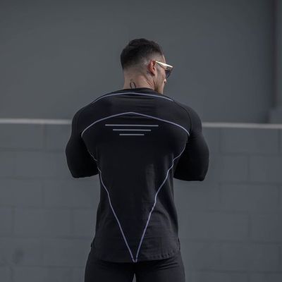 Muscle fitness running men's autumn new t-shirt sports leisure outdoor training tight long-sleeved pullover T-shirt