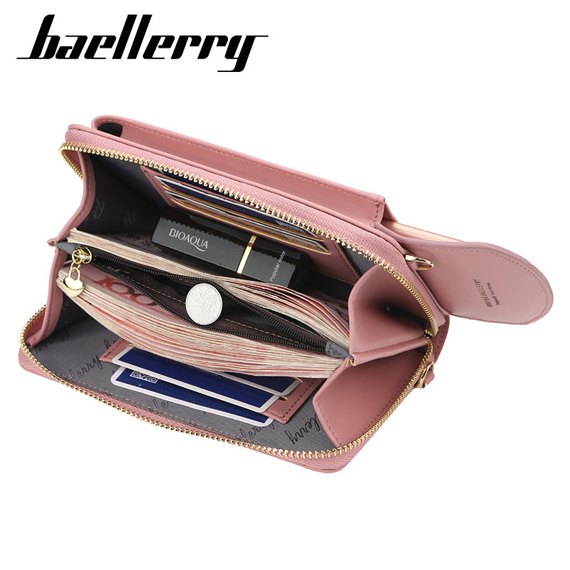Ms. baellerry wallet solid color small diagonal bag multifunctional mobile phone medium and long clutch bag coin purse women