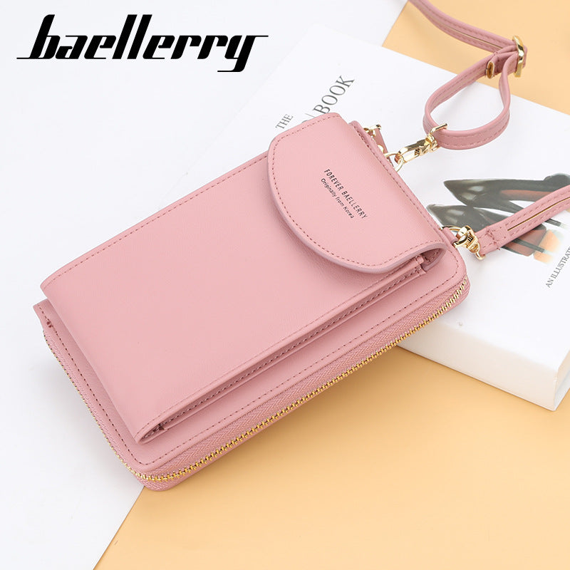 Ms. baellerry wallet solid color small diagonal bag multifunctional mobile phone medium and long clutch bag coin purse women