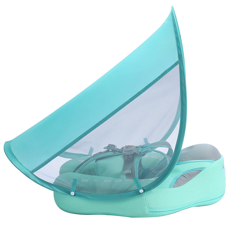 Manbao infant safety free inflatable lying ring with awning swimming ring 47*48*12cm