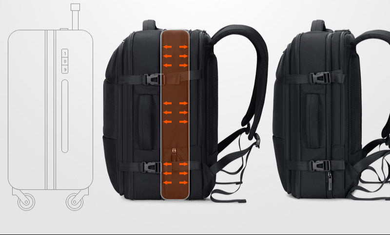 Backpack men's multi-function business travel expandable backpack large capacity travel bag 17 inch computer bag leisure
